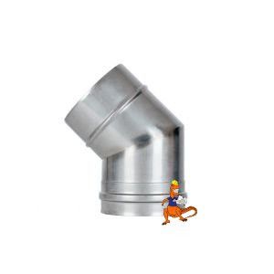 KOLANO 45 STOPNI STALOWE SPALINOWE KWASOODPORNE ŻAROODPORNE KZS O ŚREDNICY  FI350 KOMINUS