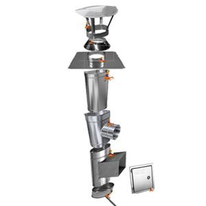 KOMPLETNY KOMIN STALOWY KWASOODPORNY ŻAROODPORNY OWALNY KO O WYMIARACH 130X220 MM WYSOKOŚĆ 12MB FIRMY KOMINUS