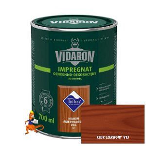 IMPREGNAT OCHRONNO-DEKORACYJNY DO DREWNA KOLOR CEDR CZERWONY 4,5L FIRMY VIDARON