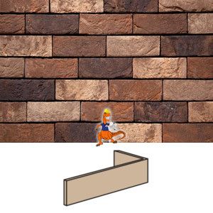 PŁYTKA KĄTOWA KLINKIEROWA SELLA 62 DF 210x100x65X20 MM RĘCZNIE FORMOWANA FIRMY VANDERSANDEN