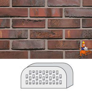 KSZTAŁTKA KLINKIEROWA DWUSTRONNIE ZAOKRĄGLONA OW 2 PERFOROWANA KOLOR RUSTIKA RF 250x120x65 MM FIRMY CRH KLINKIER