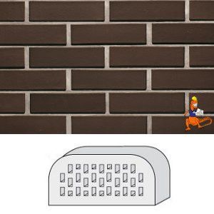 KSZTAŁTKA KLINKIEROWA DWUSTRONNIE ZAOKRĄGLONA OW 2 PERFOROWANA KOLOR WEGA N RF 250x120x65 MM FIRMY CRH KLINKIER 