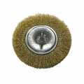 Szczotka tarczowa z drutu falowanego mosiądzowanego z trzpieniem PROLINE *fi* 75 mm