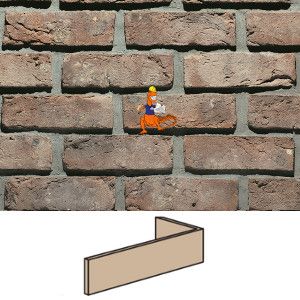 PŁYTKA KĄTOWA KLINKIEROWA RĘCZNIE FORMOWANA KOLOR FB SEPIA 214x99x23x65 MM FIRMY CRH KLINKIER